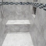 Tile shower with linear drain by Alone Eagle Remodeling, LLC - PA060767